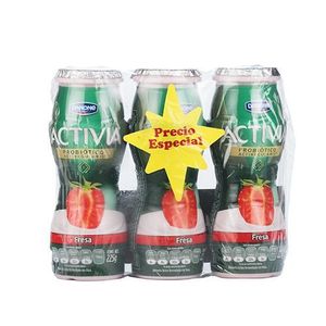 Yogurt Líquido Fresa Activia 3 Pack