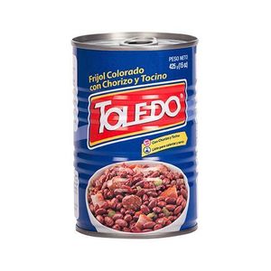 Frijoles Enteros Rojos Chorizo y Tocino Toledo Lata