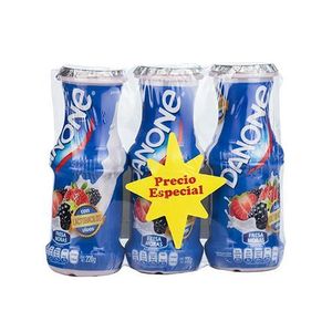 Yogurt Líquido Fresa Mora Danone 3 Pack