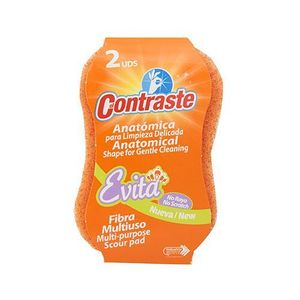 Esponja Anatómica Limpieza Delicada Naranja Contraste