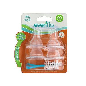 Tetina Silicón Con Escobillo 3-12m Evenflo