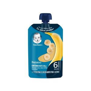 Compota Banano Sin Azúcar Gerber Pouch