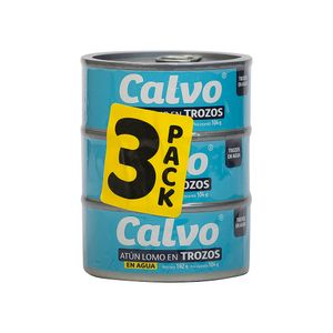 Atún Agua Lomo Trozos Calvo 3 Pack
