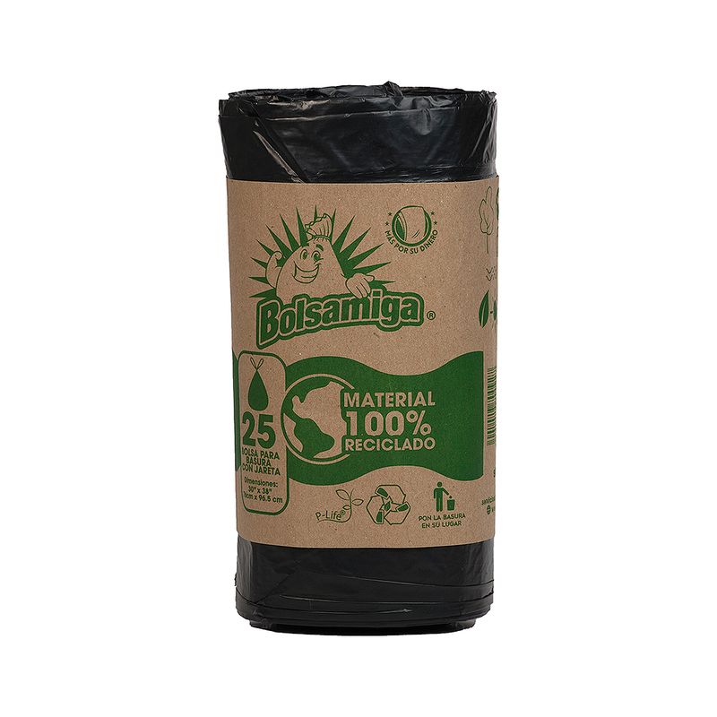 La Torre | Bolsa Grande Biodegradable Negra Rollo Bolsamiga