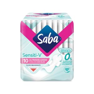 Toalla Femenina Sensiti-V Ultra Delgada Saba