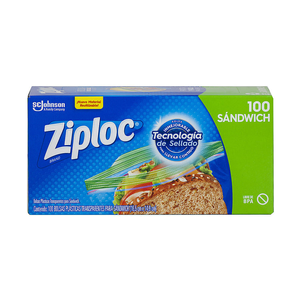 Bolsa Ziploc® Sandwich Con Cierre Hermético 14 unidades