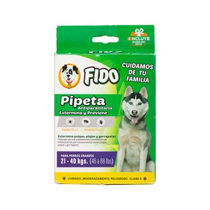Pipeta Antiparasitaria Para Perro 21-40kg. Fido