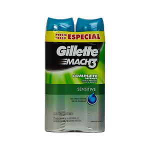 Gel Afeitar Sensitive Mach 3 Gillette 2 Pack