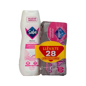 Jabón Íntimo V-Natural Saba 200ml. + Protector Diario 28und.