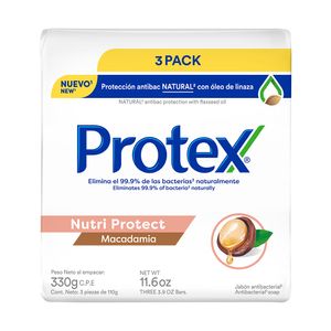 Jabón Pastilla Macadamia Protex 3 Pack