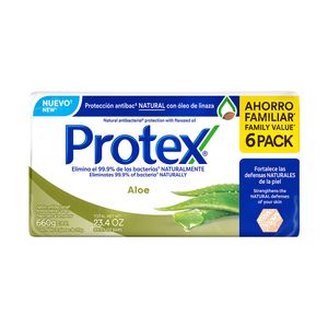 Jabón Pastilla Aloe Protex 6 Pack