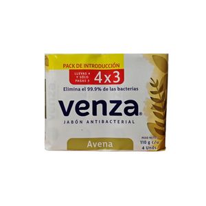 Jabón Pastilla Antibacterial Avena Venza 4 Pack