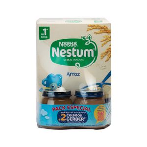 Cereal Infantil Arroz Nestum 250ml.+ 2 Compotas Gerber
