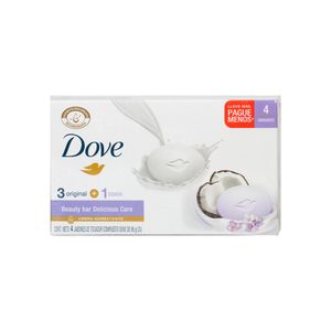 Jabón Pastilla Original Dove 3 Pack+ 1 Leche Coco