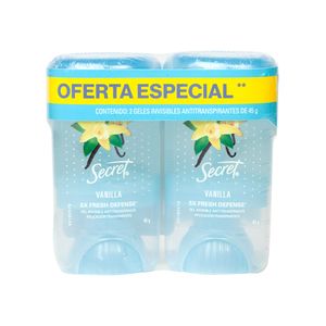 Desodorante Dama Vainilla Secret Gel 2 Pack
