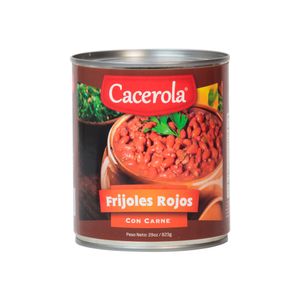Frijoles Enteros Rojos Con Carne Cacerola Lata