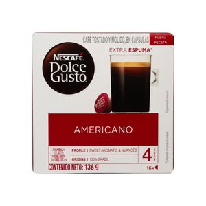 Cápsulas Café Americano Dolce Gusto 16 Tazas