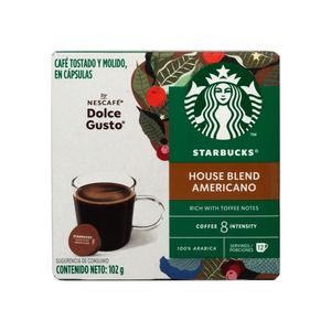 Cápsulas Café Americano House Blend Starbucks 6 Tazas