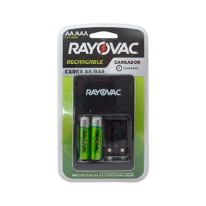 Cargador Baterías Rayovac + 2 Pilas AA