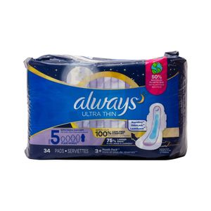 Toalla Femenina Ultra Thin Overnight Talla 5 Always