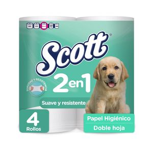 Papel Higiénico Doble Hoja 2 En 1 Scott