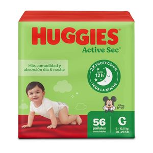 Pañal Desechable Talla G/3 Active Sec Huggies