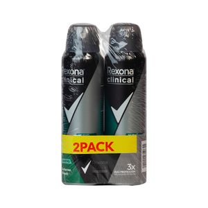 Desodorante Hombre Clinical Intense Fresh Rexona Aerosol 2 Pack