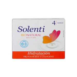 Jabón Pastilla Hidratante Frutos Rojos Solenti 4 Pack