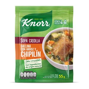 Sopa Criolla Gallina Arroz Chipilín Knorr