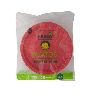 Plato Desechable Rojo No.9 Biodegradable Edeca