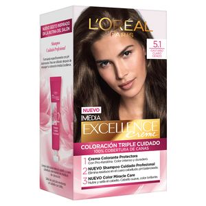 Tinte Dama Castaño Claro Cenizo No. 5.1 Loreal Excellence