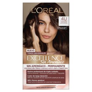 Tinte Dama Castaño Universal No.4U Loreal Excellence