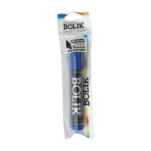 Marcador Permanente Punta Redonda Azul Bolik