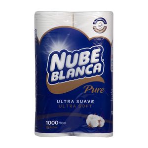 Papel Higiénico 1000 Hojas Ultra Suave Nube Blanca Pure